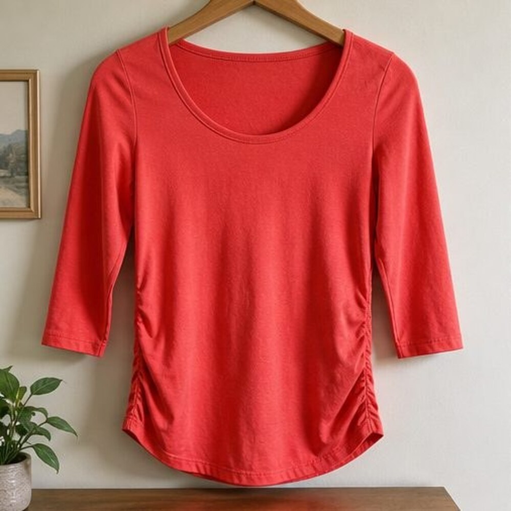 Cream V Neck Top